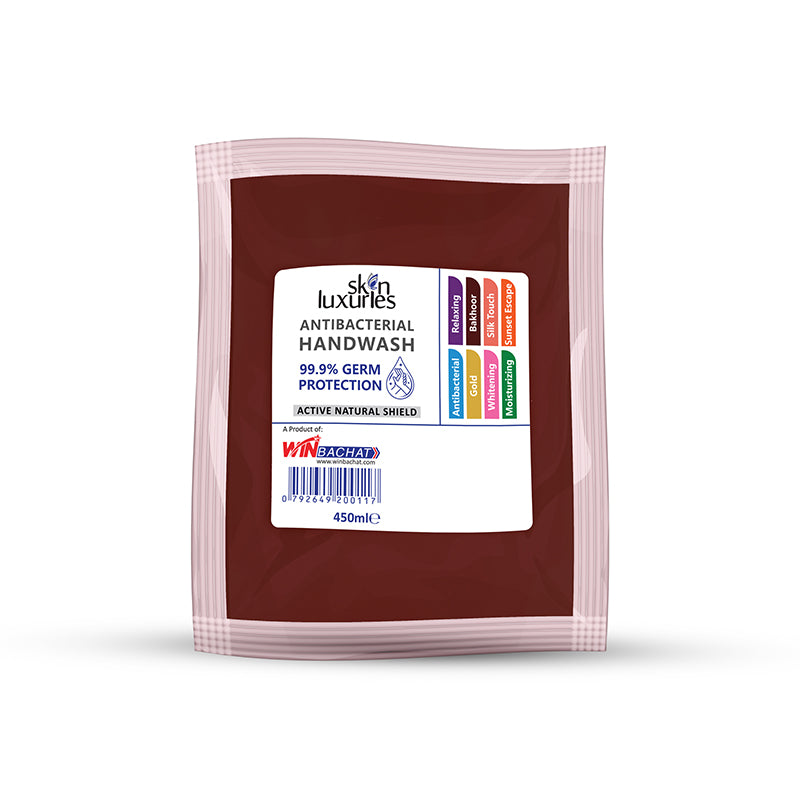 SKIN LUXURIES HAND WASH BAKHOOR POUCH 450ml (WIN BACHAT)