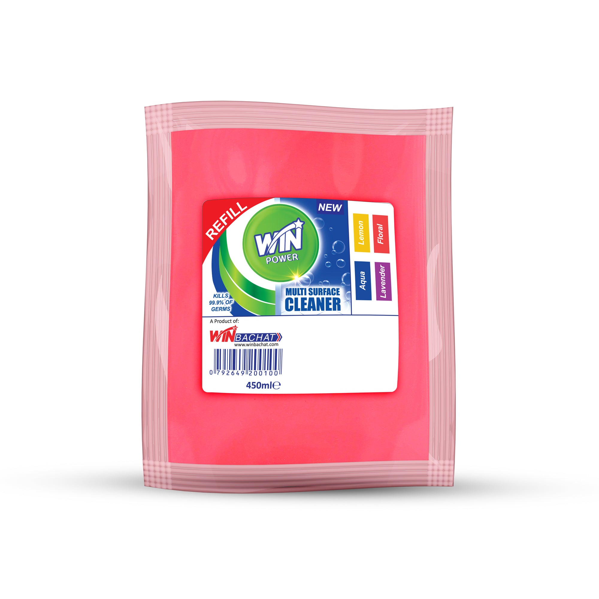 WIN POWER MULTI-PURPOSE CLEANER ROSE 450ml (WIN BACHAT)