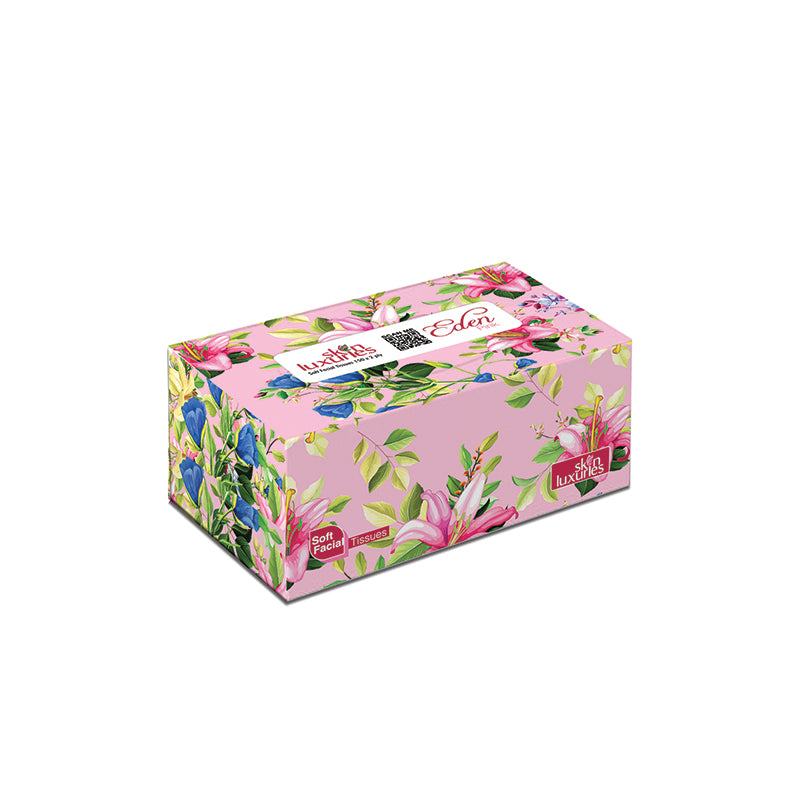 SKIN LUXURIES POP-UP SOFT FACIAL TISSUES (150 X 2 PLY) - EDEN PINK (WIN BACHAT)