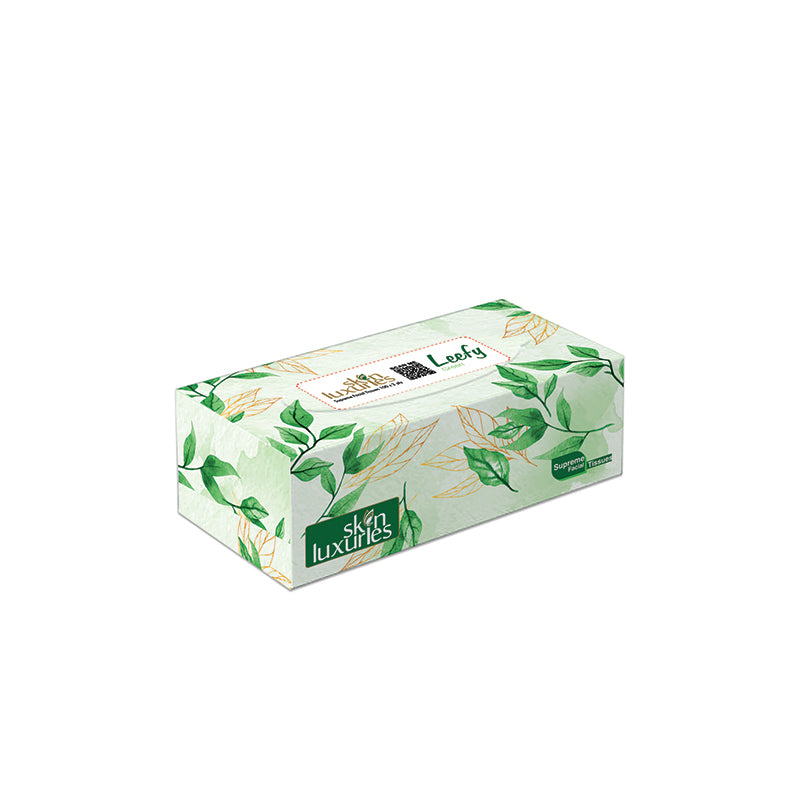 SKIN LUXURIES SUPREME FACIAL TISSUES (100 X 2 PLY) - LEEFY GREEN (WIN BACHAT)