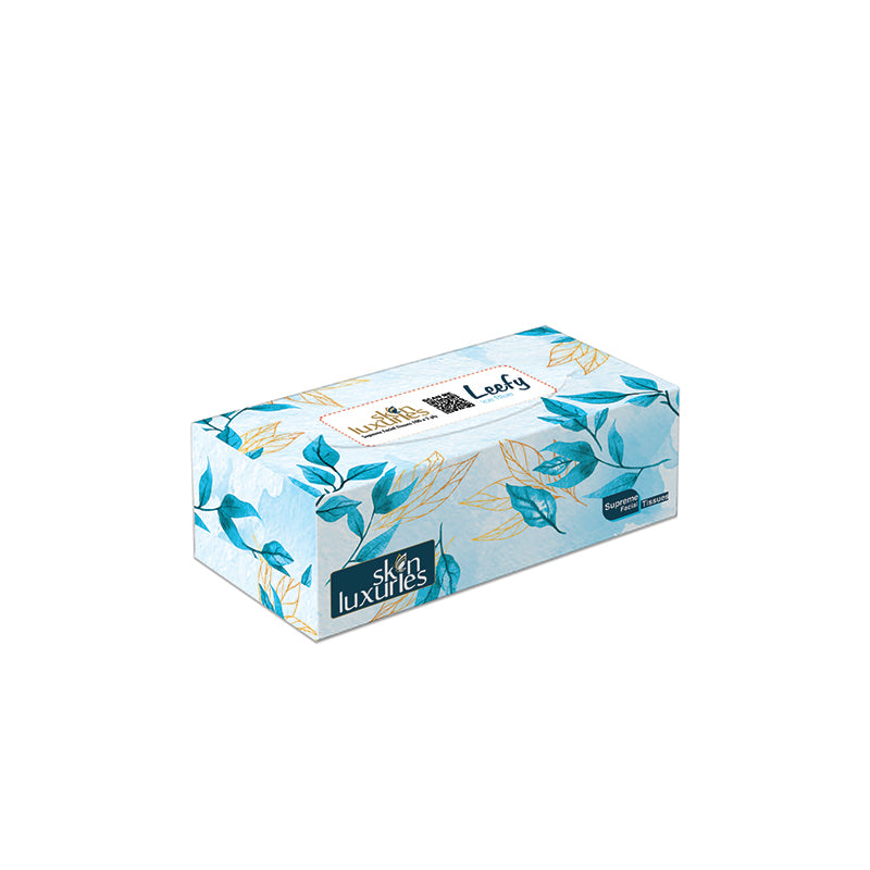 SKIN LUXURIES SUPREME FACIAL TISSUES (100 X 2 PLY) - LEEFY ICE BLUE (WIN BACHAT)