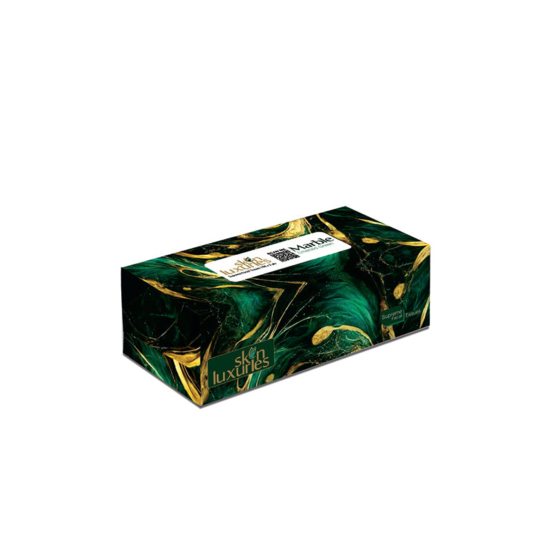 SKIN LUXURIES SUPREME FACIAL TISSUES (100 X 2 PLY) - MARBLE EMERALD GREEN (WIN BACHAT)