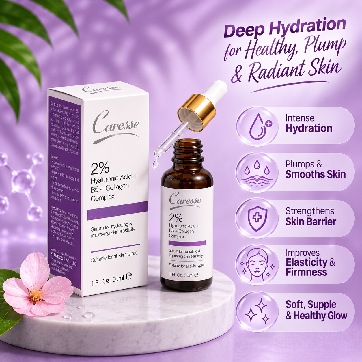 Caresse Serum Hyaluronic Acid 2% - 30 Ml