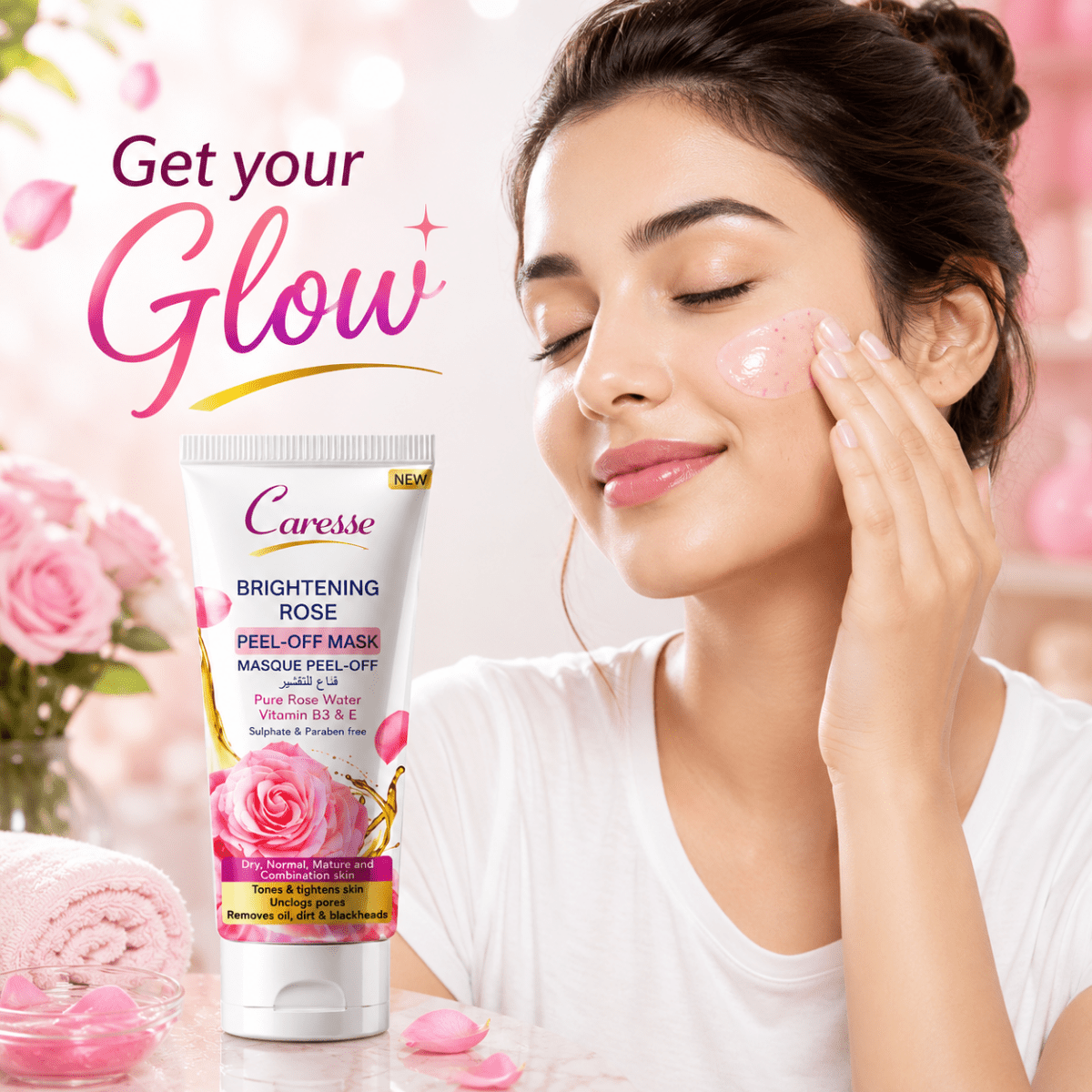 Best Brightening Rose Peel Off Mask Online In Pakistan - Caresse