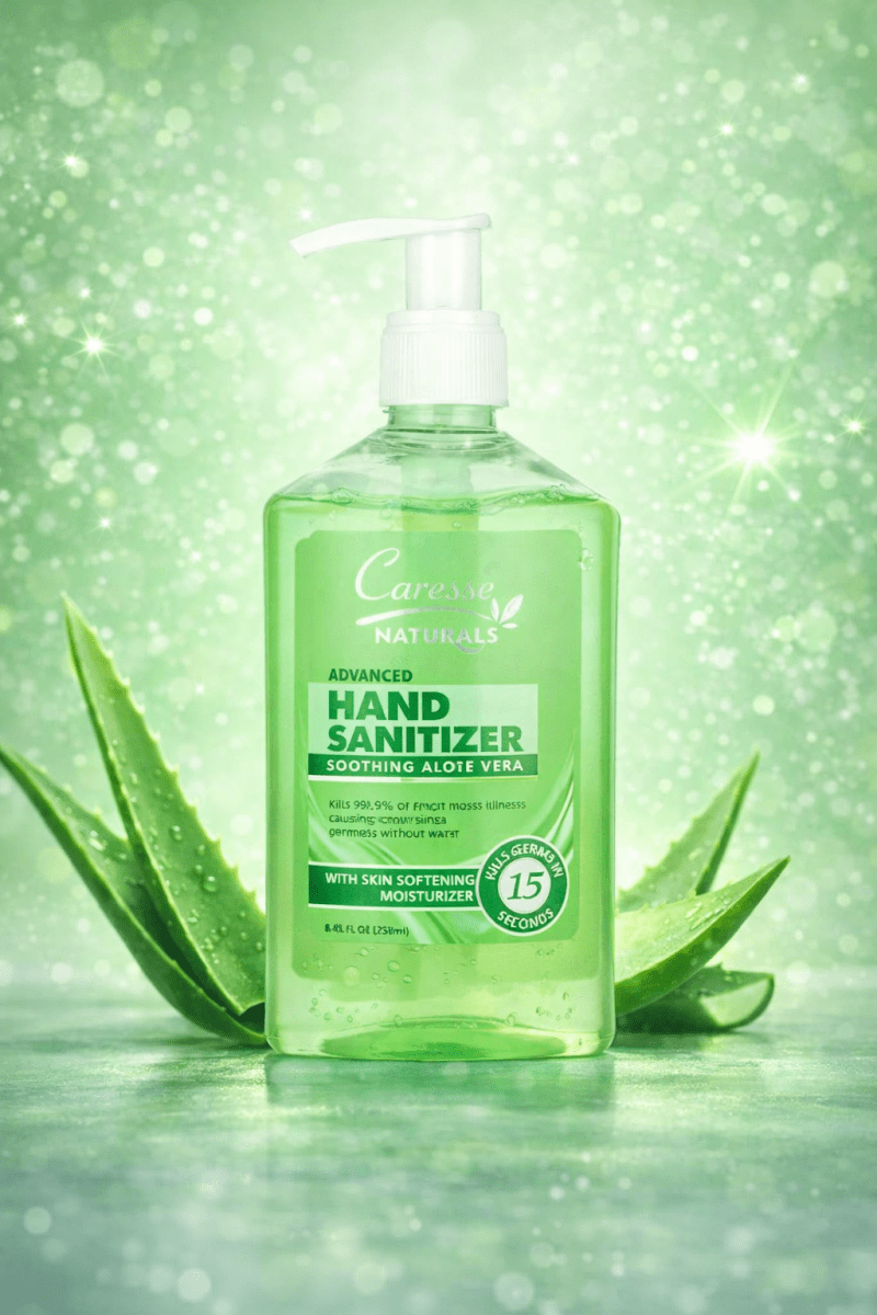 Best CARESSE NATURAL HAND SANITIZER SOOTHING ALOE VERA - 250ml Online In Pakistan - Stancos (Private) Limited