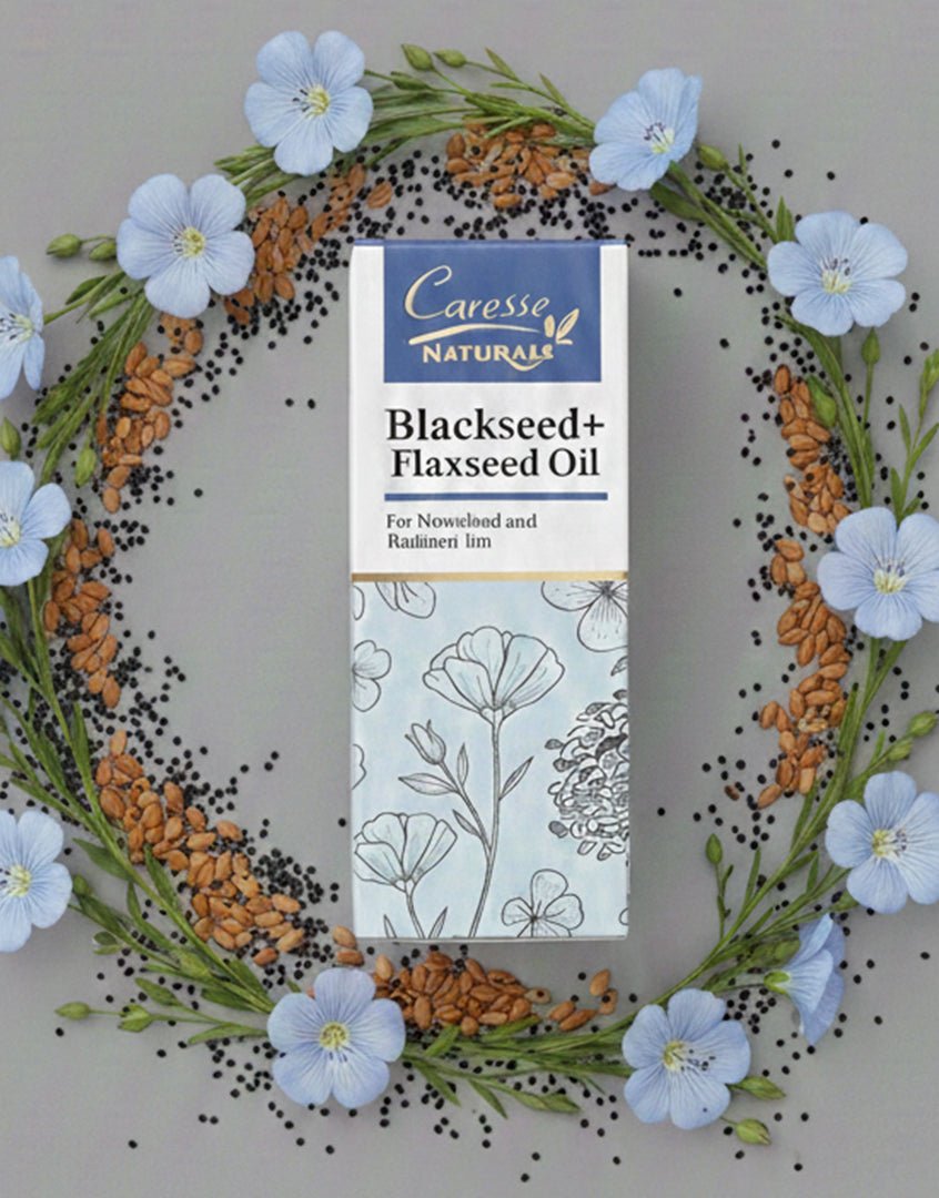 Best CARESSE NATURALS BLACKSEED + FLAXSEED ENRICHED OIL - 30 ml Online In Pakistan - Caresse