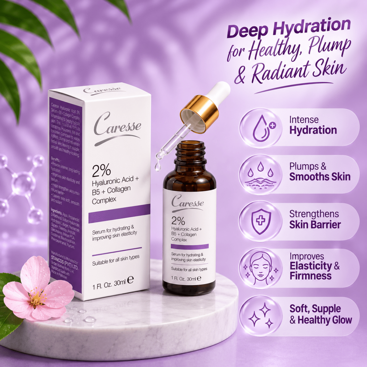 Best Caresse Serum Hyaluronic Acid 2% - 30 Ml Online In Pakistan - Caresse