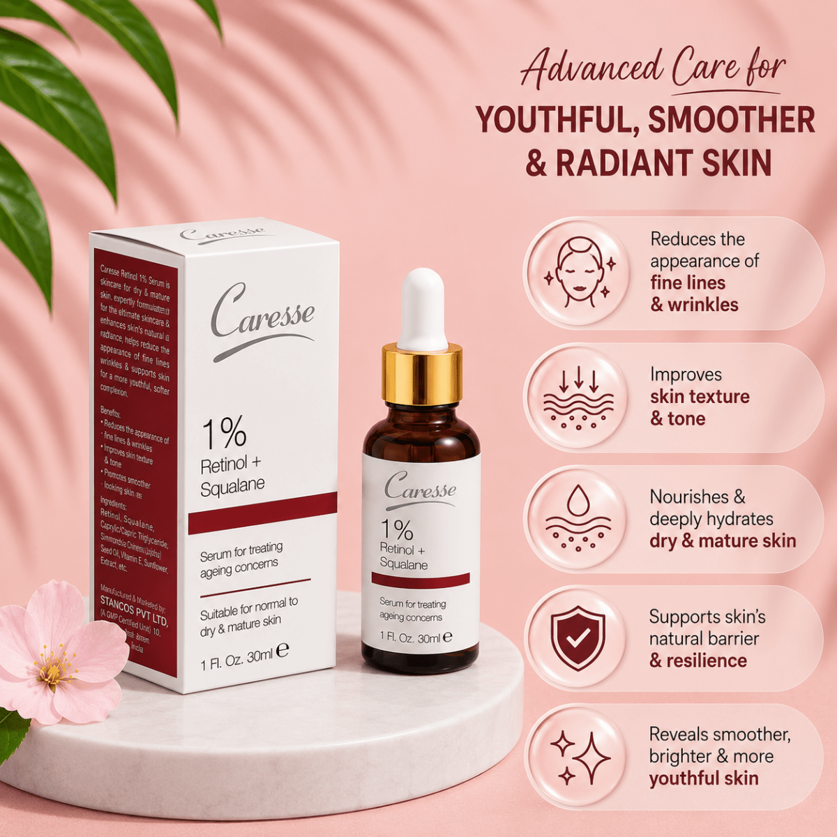 Best Caresse Serum Retinol 1% - 30 Ml Online In Pakistan - Caresse