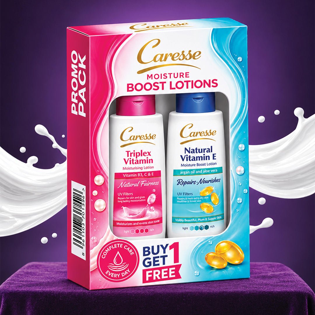 Best CARESSE TRIPLEX VITAMIN LOTION 150ML NATURAL VITAMIN E LOTION FREE (PROMO) Online In Pakistan - Caresse