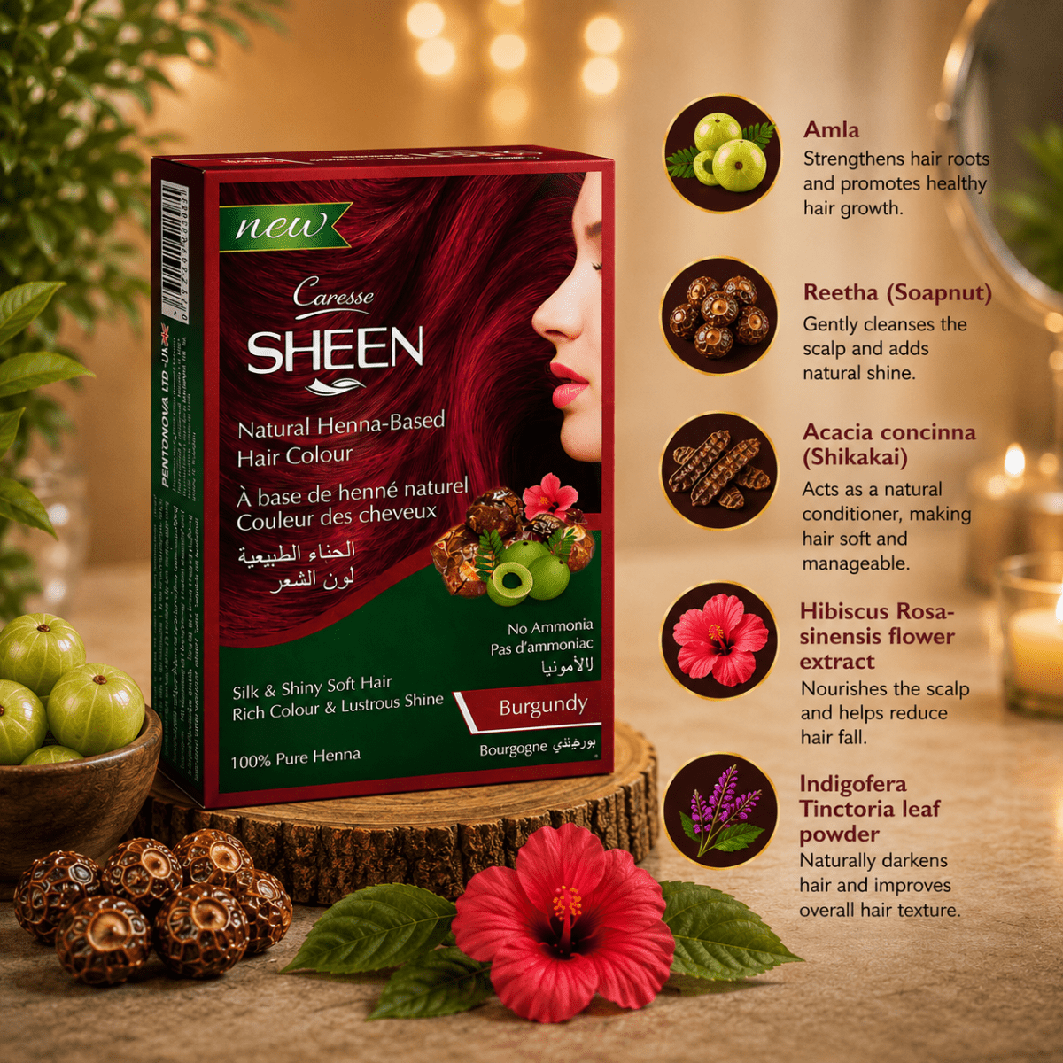 Best Natural Henna Based Hair Colour Burgundy 1-PC PACK Online In Pakistan - Natural Heena