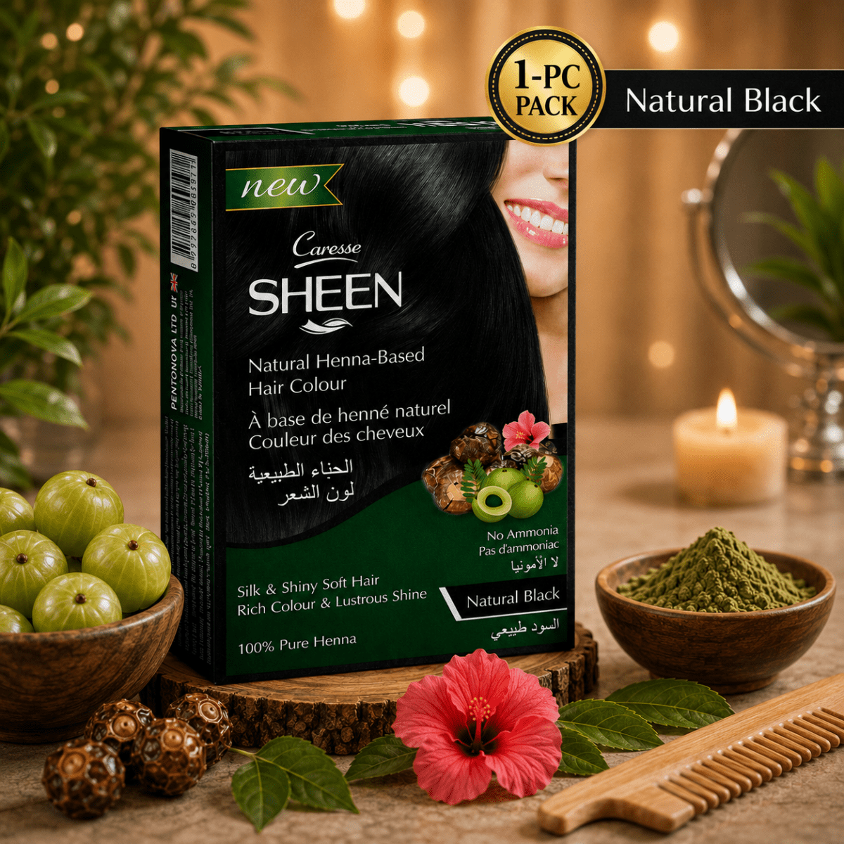 Best Natural Henna Based Hair Colour Natural Black 1-PC PACK Online In Pakistan - Natural Heena