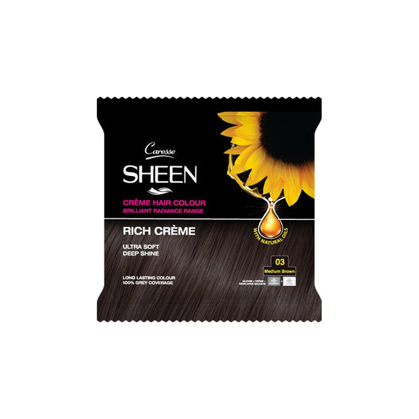 Best Crème Hair Colour Sachet – Medium Brown 03 Online In Pakistan - Sheen