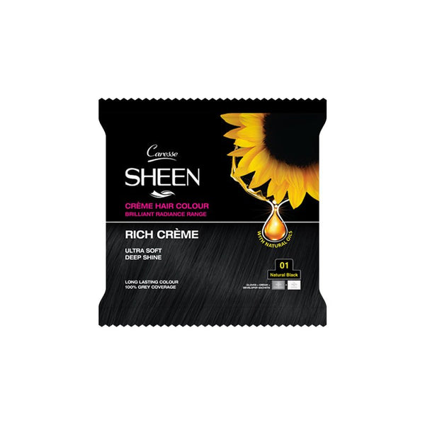 Best Crème Hair Colour Sachet – Natural Black 01 Online In Pakistan - Sheen