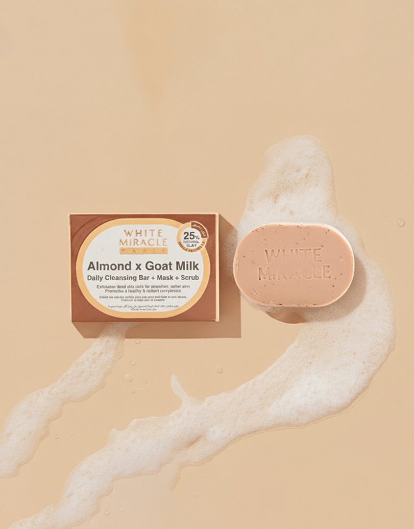 Best WHITE MIRACLE FACIAL BAR ALMOND MILK - 65 g Online In Pakistan - Caresse