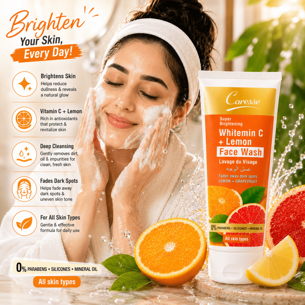 Best Whitemin C + Lemon Facewash Online In Pakistan - Caresse