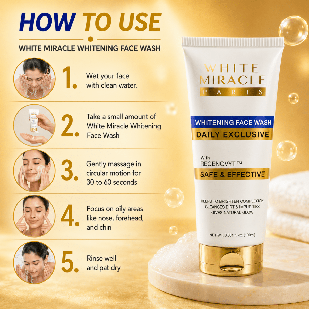 Best Whitening Facewash - 100ml Online In Pakistan - White Miracle